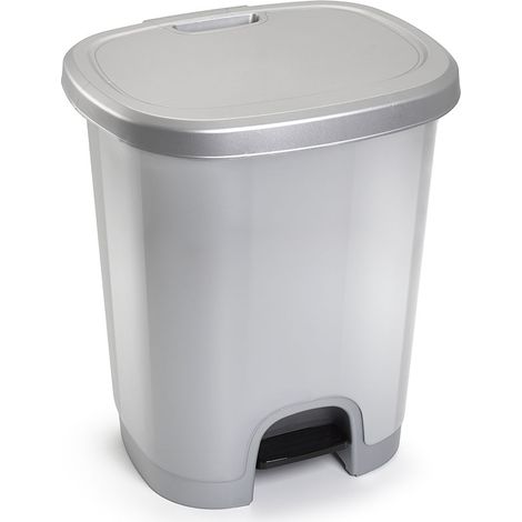 Cubo basura plastico apertura pedal 27 Litros Gris (1/3)