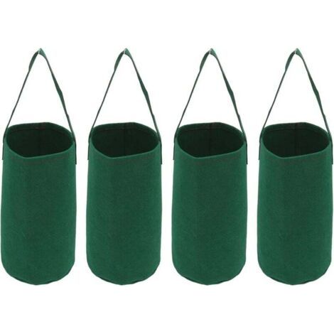 Set mit 4 umgedrehten Blumentöpfen, Pflanzbeutel zum Aufhängen für den Garten, Tomaten, Erdbeeren, Pflanzbeutel zum Aufhängen FLITI