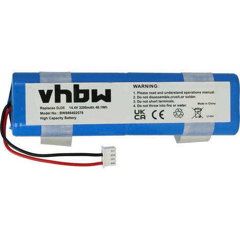 vhbw Batterie remplacement pour Ecovacs S08-LI-144-2500 pour robot électroménager (3200mAh, 14,4V, Li-ion)