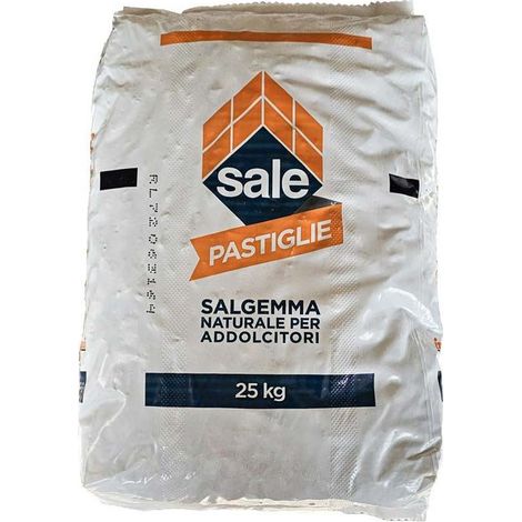 Sale in Pastiglie per Addolcitore dell'Acqua Rigenerazione Resina Sacchetto 25 Kg
