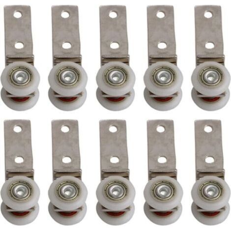 Kit de poulies avec roulements intégrés et profilé incurvé pour conduits métalliques rectangulaires 2,5 po × 0,75 po – Convient aux chariots à deux roues en plastique