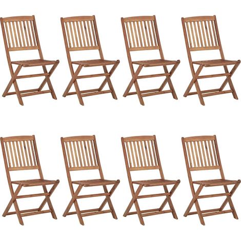Maison Exclusive - Sedie da Giardino Pieghevoli 8 pz con Cuscini Massello Acacia