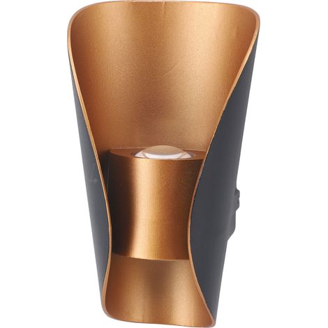 Luminaire mural LED aluminium imperméable design extérieur couloir terrasse 85-265V 18cm lumière chaude avec fixation (1/5)