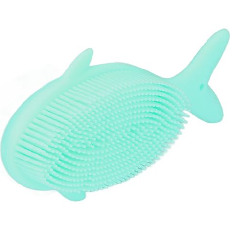 Brosse de bain bébé forme baleine cartoon silicone doux cheveux shampoing massage nettoyage douche jouets bain enfants vert (1/5)