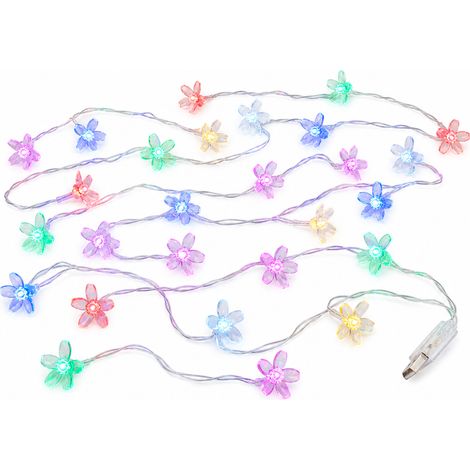 Guirlande Lumineuse LED Fleurs de Cerisier Multicolore, 80 LED, USB et Piles, Décoration Noël et Camping (1/5)