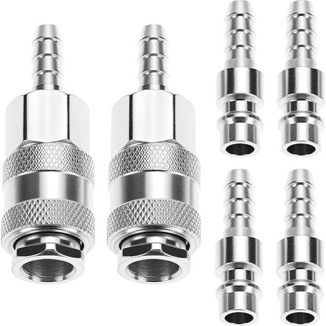Lot de 6 raccords rapides pour air comprimé SH20+PH20, embouts mâles et femelles 8 mm, connecteur de tuyau pour compresseur (1/5)