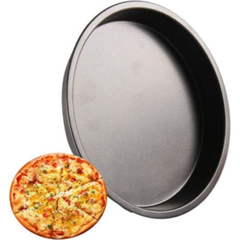 Moule à pizza rond antiadhésif de 25 cm – idéal pour préparer des pizzas, des biscuits et des gâteaux son bord haut et son revêtement uniforme garantissent des résultats de cuisson parfaits. (1/5)