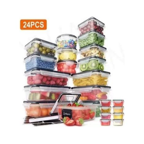 Ensemble de 24 boîtes hermétiques pour les collations, modèle f 2, pour l'organisation de la maison dans la cuisine et sur le comptoir.-AquaForge