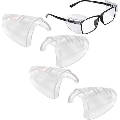 Lot de 2 Paires de Protections Latérales Transparentes Universelles pour Lunettes de Sécurité - Pour Petite et Moyenne Taille (1/4)
