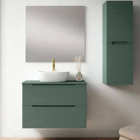 Kibath Conjunto baño+LED+Espejo BOREAL 60x45 verde lago 2c sobrec (1/5)