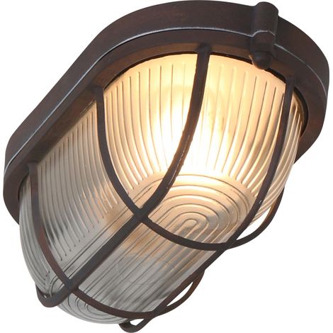 Mexlite - plafonnier - Lisanne - marron - verre métal - lampe (1/6)