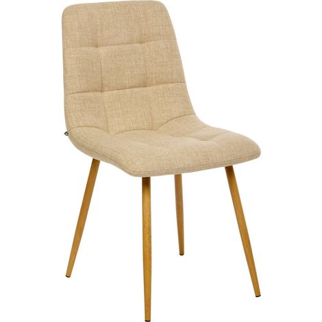 Sedia sirac in tessuto di lino beige l45xp55h84 cm - Atmosphera créateur d'intérieur