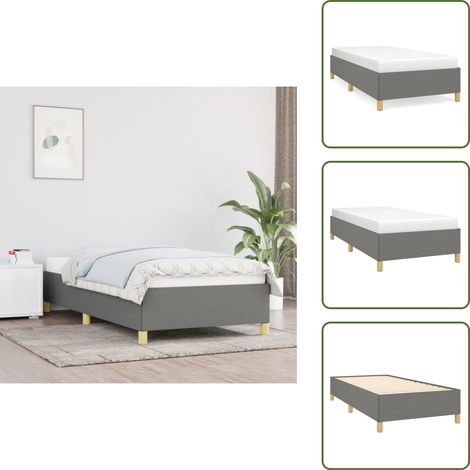 Cadre de lit sans matelas gris foncé 80x200 cm tissu - Cadre De Lit - Lit Double - Literie - Meuble Chambre - Meubles De Chambre (1/5)