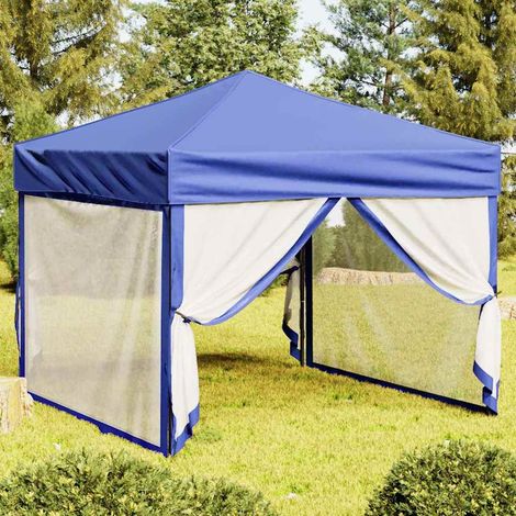Tente de réception pliable avec parois Bleu 3x3 m (1/5)