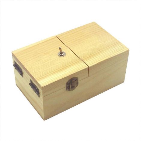 Boîte inutile avec surprises, boîte inutile en bois, couleur bois clair (1/5)