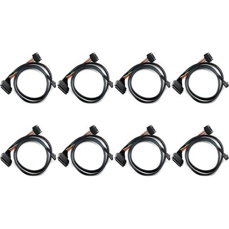 8x integriertes 12G SAS HD-Kabel auf U.2 / SFF-8643 auf SFF-8639 0,5 m mit 15-poligem Stromanschluss, geeignet für U.2 SSDs