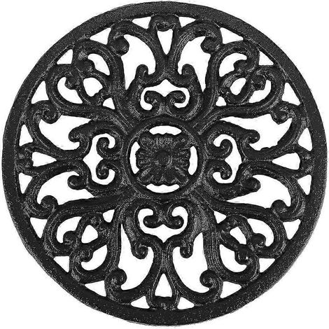 Dessous de plat rond en fonte de 17 cm (6,7 pouces), isolant thermique, antidérapant et de bonne qualité. WHBYV (1/4)