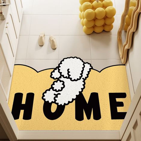 Accueil - Boucle en soie ludique 5080cm Tapis de sol bouclé résistant et durable à l'usure, à motifs d'animaux de dessin animé, découpable, grattant la boue et enlevant la saleté, tapis d'entrée anti (1/5)
