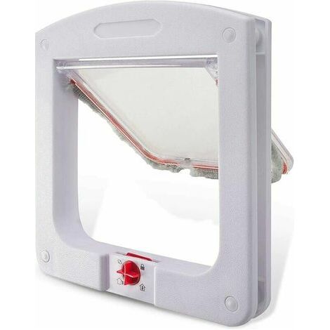 Rabat de chat pour chats chiens petit rabat de chat Porte microchip 4 voies localisable facile installer blanc (1/5)
