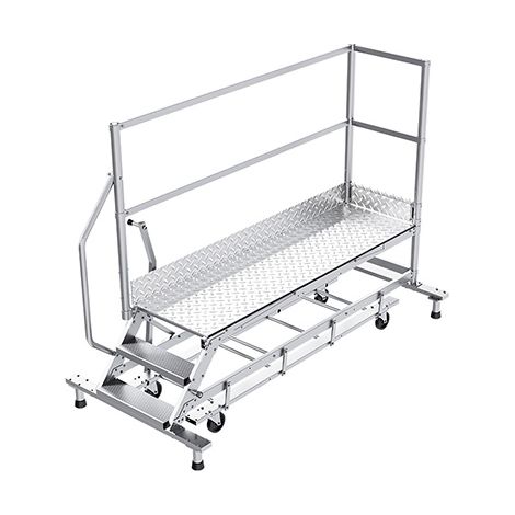 Piattaforma con ruote 3 gradini - Altezza massima di lavoro 2.60m - PTF203G-KRE
