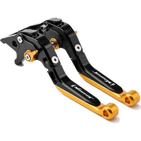 Convient pour SYM Sanyang JOYMAX F300 Nine Brothers-in-law Klaxon de frein modifié Biellette de direction Poignée pliable réglable (Avec fonction de stationnement Noir et or) (1/5)
