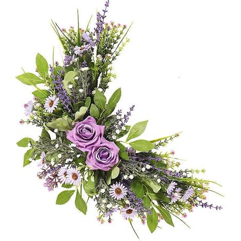 Couronne de fleurs artificielles décorative pour la décoration intérieure, 2 pièces, couleurs assorties (1/5)