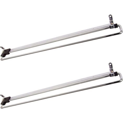 2 Pièces Porte-Cintres Coulissant Portemonteaux Télescopic Porte-vêtements Extractible 450 mm (1/5)
