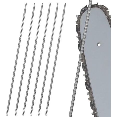 Lime rotonde, 6 pezzi da 4,0 mm per affilare le lame delle motoseghe, per affilare i denti e allargare le aperture rotonde. (1/4)
