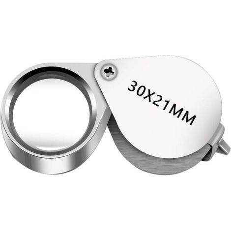 Jeweler's Magnifying Glass - 30 x 21mm Jewelry Magnifying Glass Antique Lenses - 30x Pocket Magnifying Glass - Folding Glass Magnifier LOY (1/4)
