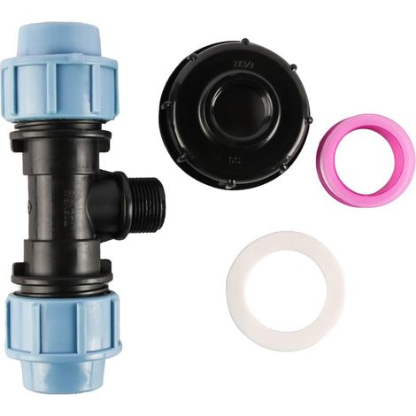 Connecteur fileté de réservoir IBC pour raccords de tuyaux d'eau en Mdpe S60x6 Adaptateur T Sortie 25 mm (1/5)