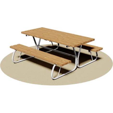 Tavolo Pic Nic Giochipark acciaio zincato legno pino panche con/senza spalliera - Senza spalliera