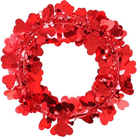 Guirlande En Forme De Cœur - Décoration Murale Et Fenêtre Pour Fêtes - DIY - En Fil Métallique Et PET - 1 Pièce (1/5)