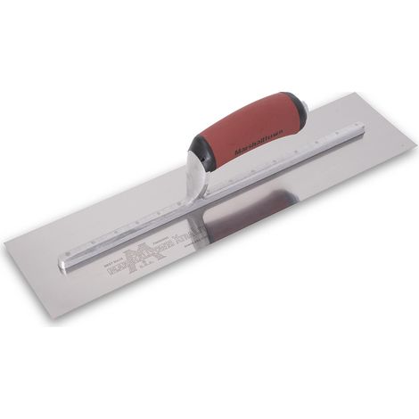 MARSHALLTOWN Frattazzo per lisciare i muri a secco, frattazzo per intonacatura in acciaio inossidabile con manico DuraSoft, dimensioni: 508x127 mm, argento