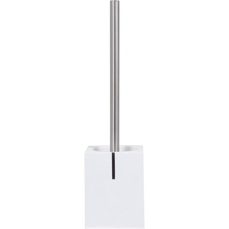Brosse WC avec Socle Polyresin/Inox Blanc 9,69 x 9,69 x 36,5 cm (1/5)