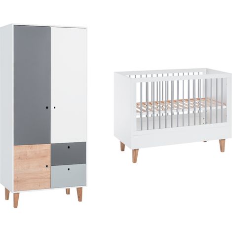 Lit bébé et Armoire Vox Concept Bois (1/3)