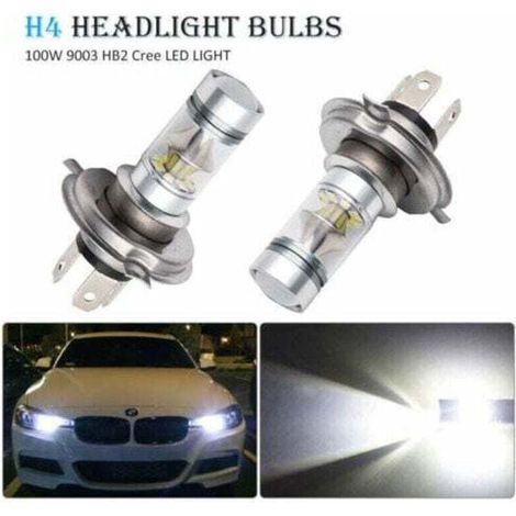 2x H4 LED 100W 20SMD Super Bright Fog LED Lamp White 6000K (1/2)