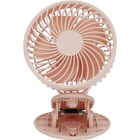 Tragbarer Tischventilator mit Clip, 3 Geschwindigkeitsstufen, Mini-Tischventilator in Rosa für Zuhause, Büro und Schlafzimmer (1/5)