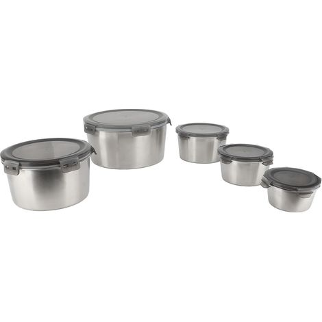 Stainless Steel Food Storage Containers, Pack of 5 (1/5)