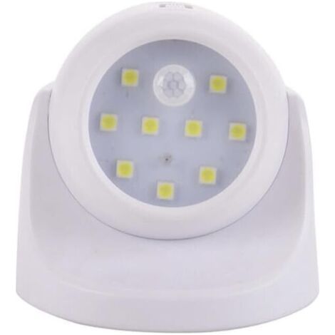 Spot LED Extérieur, Spot exterieur avec Detecteur de mouvement, Projecteur LED extérieur Sans Fil, 150 Lumen, Sphère Amovible, Rotation et Inclinaison à 360 degrés, Batterie à Pile(Blanc) (1/4)