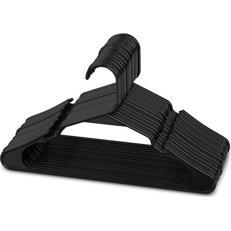 Cintre Encoche - Plastique Renforcé - Double Bras - Pour Chemises Pantalons Robes - Lot De 20 (1/5)