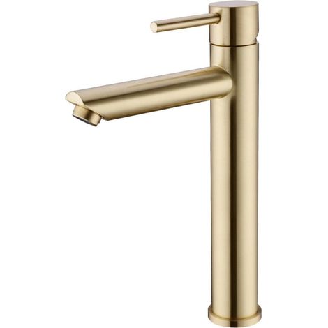Robinet de lavabo finition Or brossé mitigeur pour salle de bain et décoration moderne (1/5)