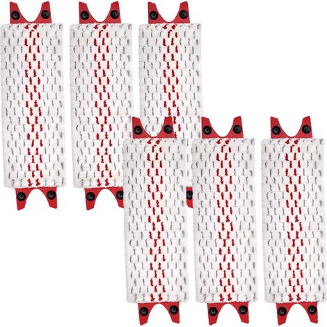 Lot de 6 lingettes microfibre, lavables machine, séchage rapide, pour sols durs, compatible balai franges (1/5)