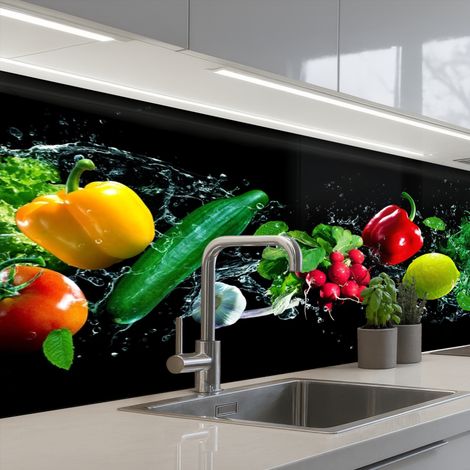 SALPICADEROS DE COCINA Vegetal - Salpicadura - Negro 150x60 (1/5)