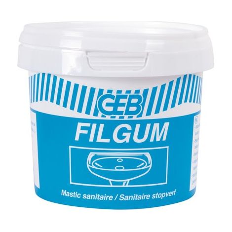 GEB – Mastic étanchéité sanitaire 500g – Caoutchouc renforcé pour joints de bondes – Résistant à l'eau chaude et froide – Application manuelle
