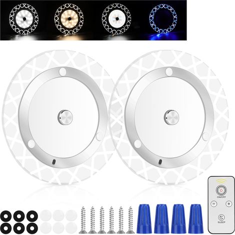 2 Pcs Plafonnier LED 12V pour Camping-Car, 4 Modes d'Éclairage (1/5)