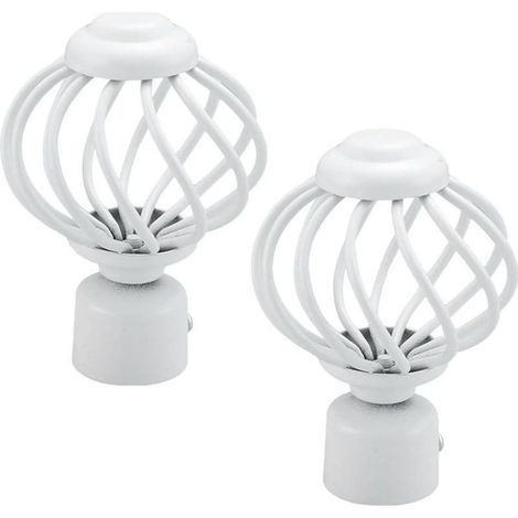 2 pièces Embouts de Tringle à Rideau Fer Lot de Bouchons Décoratifs Cage pour Barre Rideau Remplacement Finials pour Tringle Rideaux Style Industriel Accessoires pour Fenêtre et (1/5)
