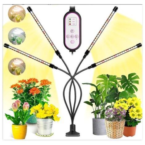 Lampe de croissance à 4 têtes pour plantes, éclairage à spectre complet pour semis et plantes succulentes (1/5)