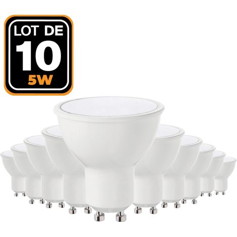 10 Glühlampen GU10 5W eq. 40W Warmweiß 3000K Hohe Helligkeit