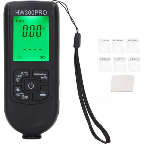 Jauge numérique d’épaisseur de peinture pour extérieur – Boîtier ABS, fonction d’arrêt automatique, corde portable, couleur noire
