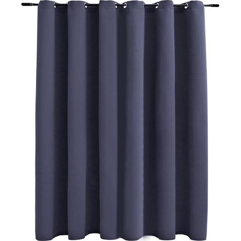 Rideaux occultants à anneaux métalliques, gris anthracite, 290 x 245 cm (1/5)
